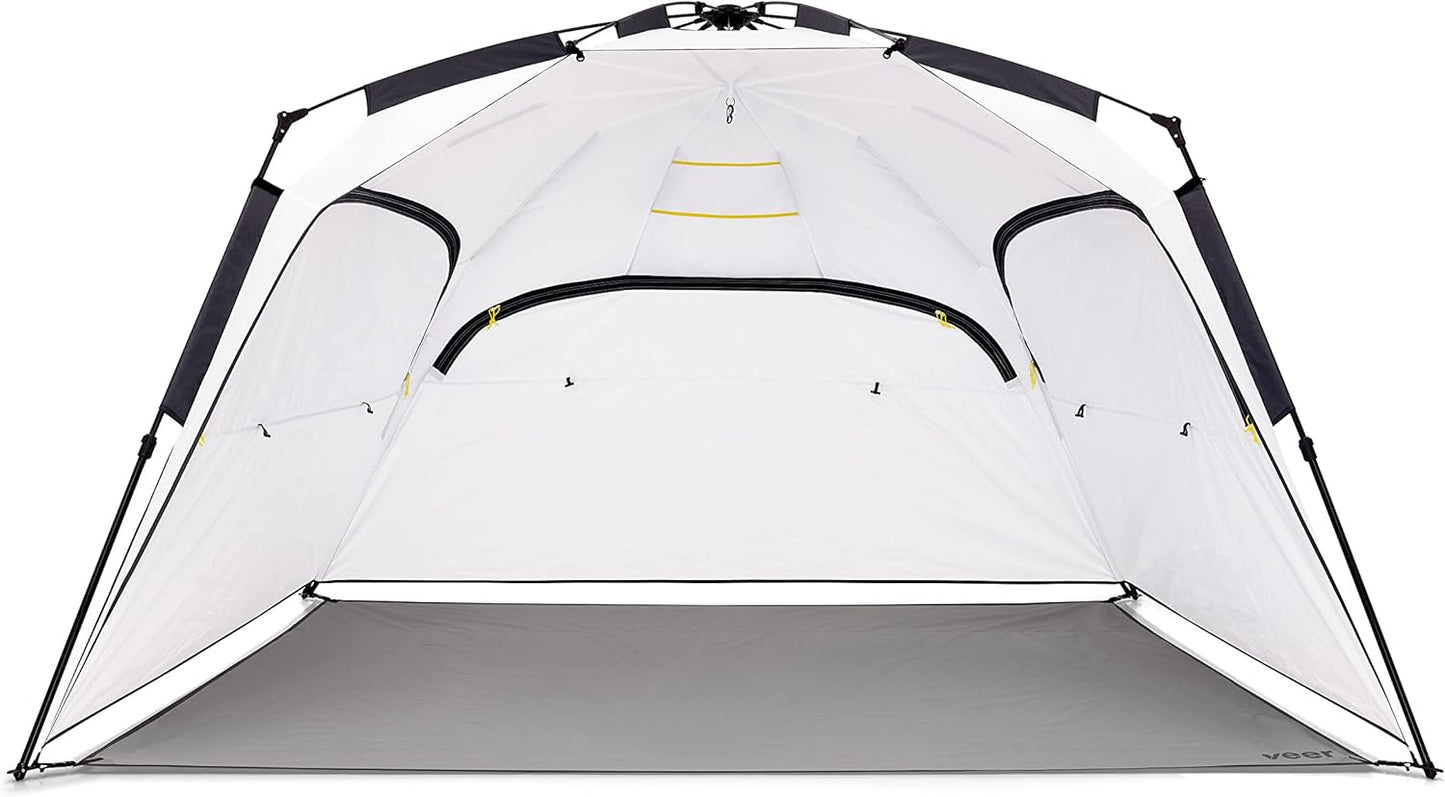 Veer Family Basecamp Recreational Pop-Up Tent | Premium Trail Rated Beach Tent or Camp Shelter for Adults and Kids | Water Resistant UPF50 Protective Coating | Portable with Easy Set Up and Take Down