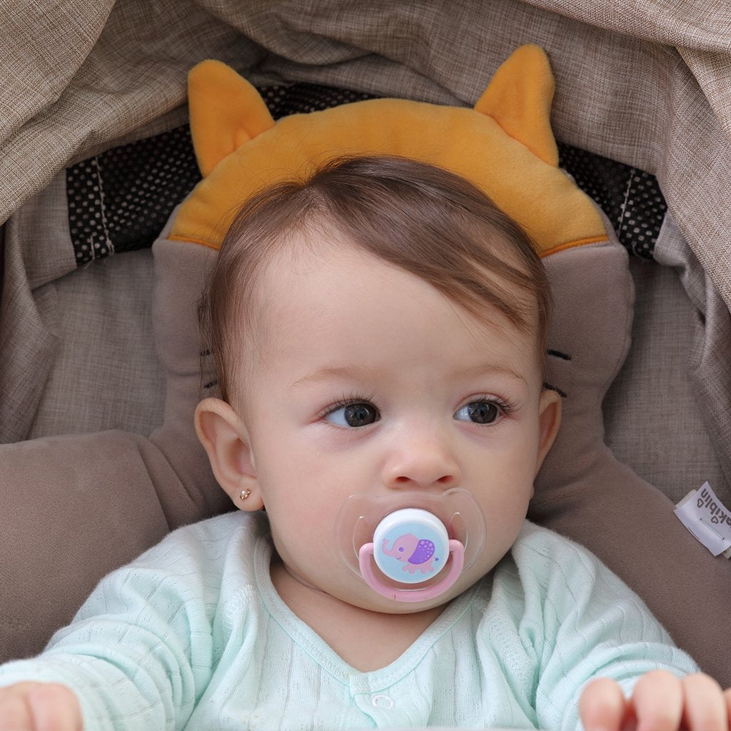 KAKIBLIN Baby Neck Pillow, Upgraded Baby Support Pillow,Head Pillows for Carseat, Newborn Neck Support for Car Seat,Pushchair,Travel(Brown)