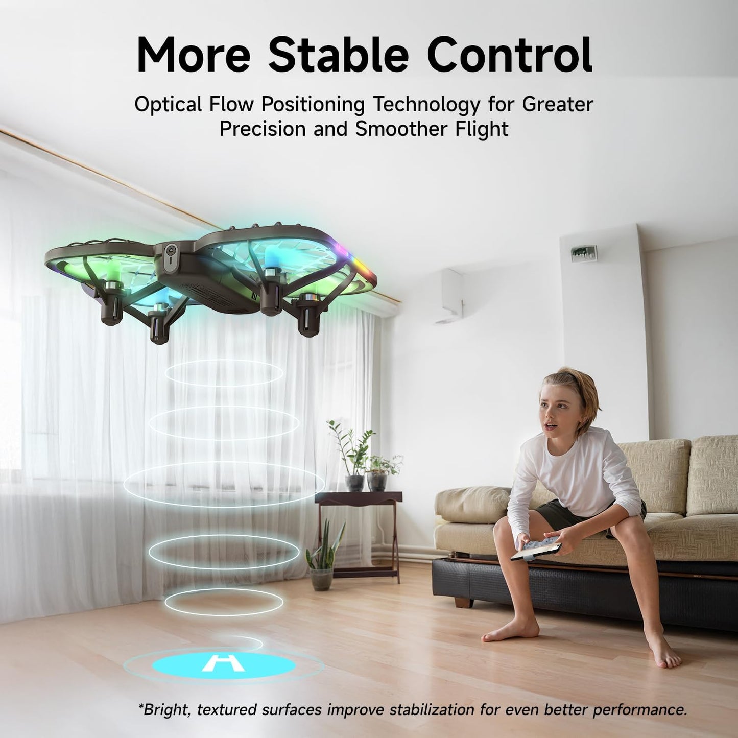 UranHub Drones for Kids 8-12, RC Drone with 720P HD FPV Camera,5 Lighting Modes/2 Batteries/3D Flip/3-Speed/Propeller Protection Cover, Cool Toys Gift for Kids and Beginners(Dark Brown)