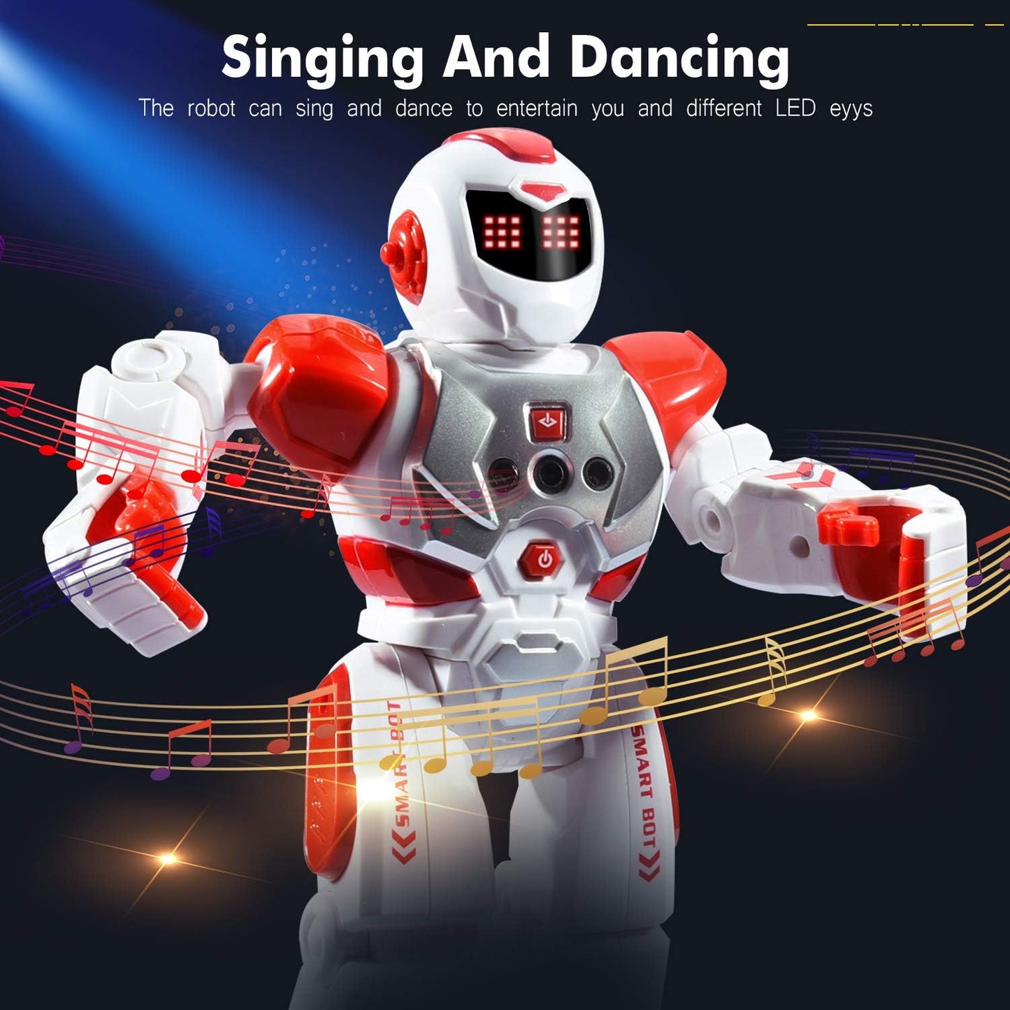 RC Smart Robot Toys for Kids, Intelligent Programmable Robot with Infrared Controller, Gesture Sensing, Singing, Dancing, Christmas Stocking Stuffers Birthday Gift for 3-12+ Years Boys Girls