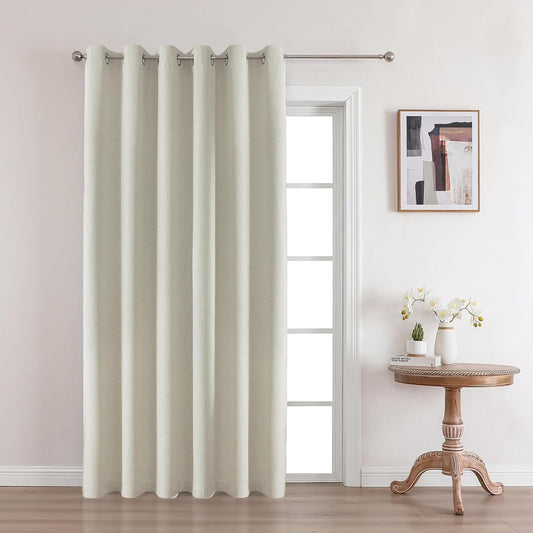 Joydeco Custom Light Beige Textured Total Blackout Curtain for Bedroom and Living Room. Grommet Textured Thermal Insulated Room Darkening Curtain 1 Panel (Custom Size and Color)