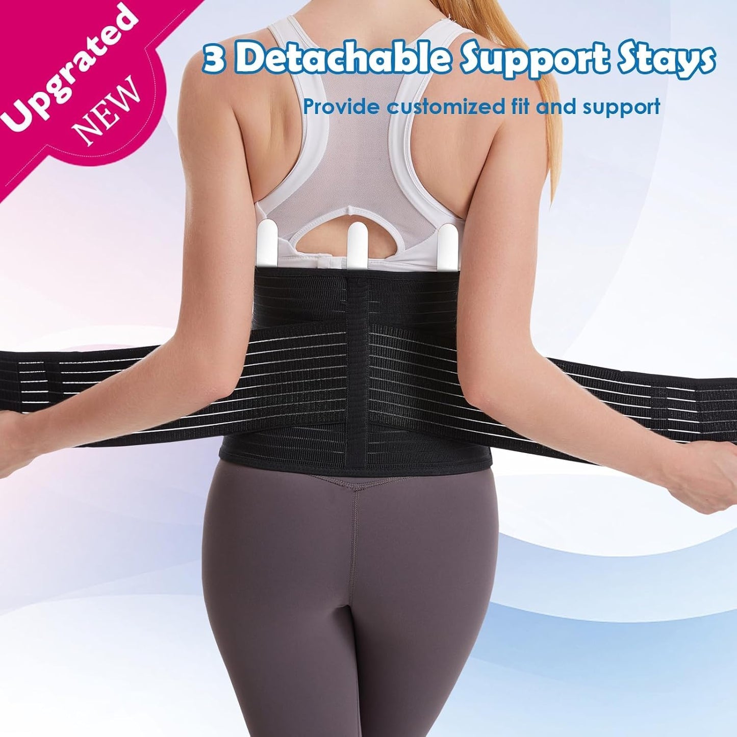 Paskyee Postpartum Belly Band, Abdominal Binder Post Surgery Belly Wrap, C Section Recovery Must Haves, Girdle for Postnatal Care, Waist/Pelvis Belt for Back Pain Relief Black S/M