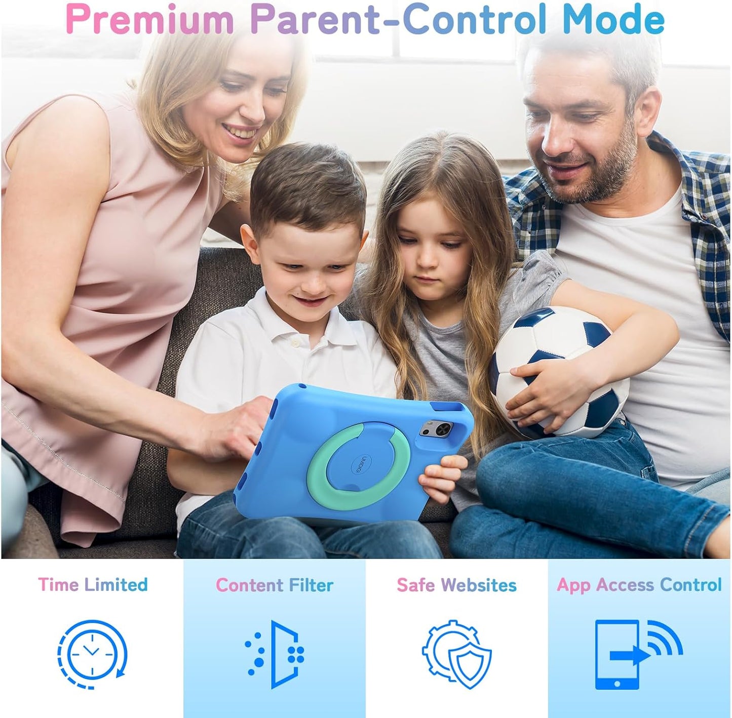 UMIDIGI G5 Tab Kids Tablet, Android 13, 128GB, 10.1in HD+, 4+4GB, Sea Blue, Tablet for Child with Bluetooth, WIFI5, Parental Control, Dual Camera