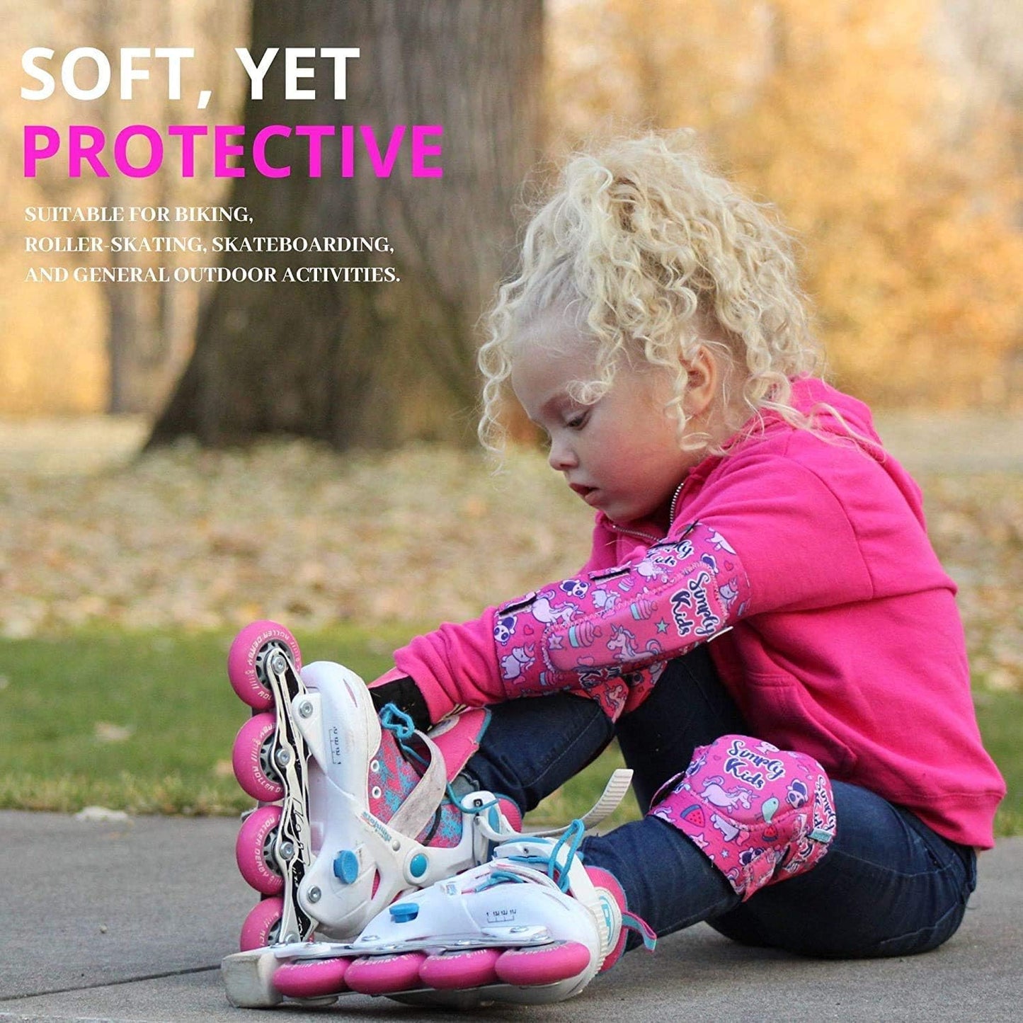 Soft-Style Kids Knee and Elbow Pads with Bike Gloves, Flexible Impact-Resistant Gear for Ages 2-11, Designed for Balance Bikes, Roller-Skating, and Skateboarding