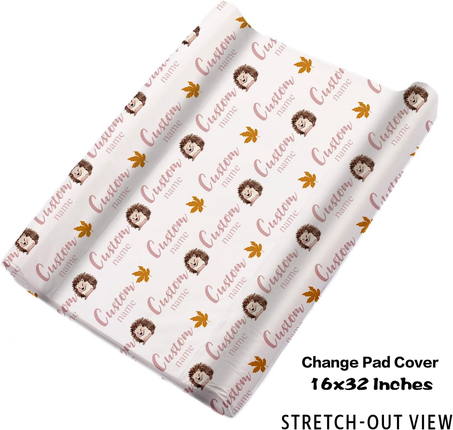 Personalized Baby Crib Bedding Set for Baby Girls, Fox Sika Deer Pattern Custom Name Baby Crib Sets 5-Pcs, Toddler Double Layer Blanket Fitted Sheets Changing Pad Cover Rug Wall Art Set