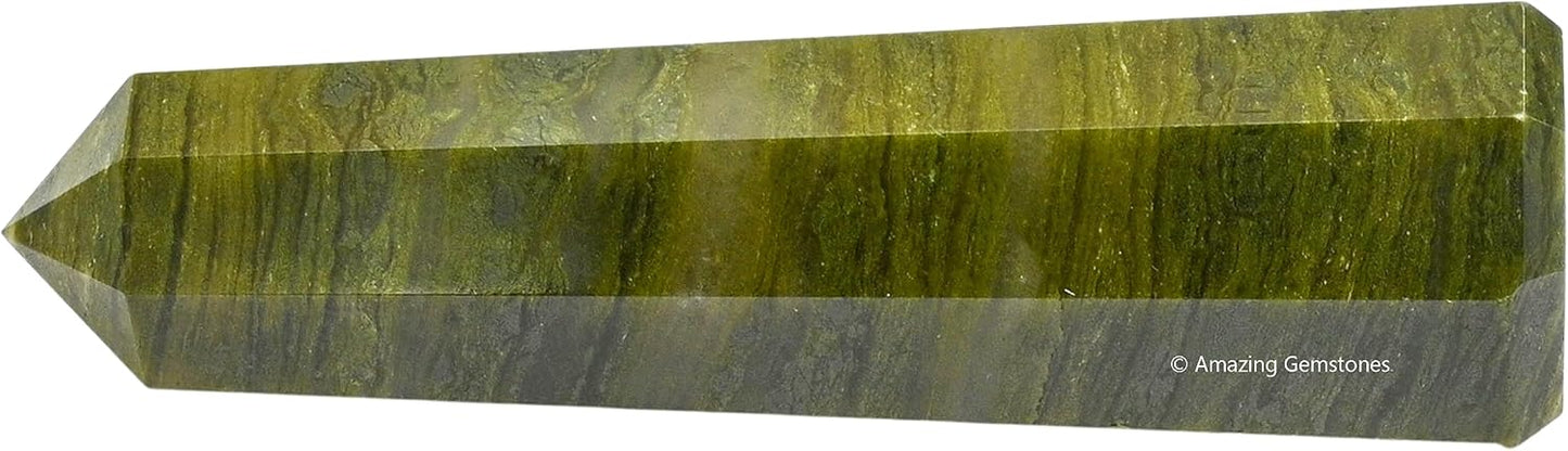 Amazing Gemstone Vesuvianite Crystal Towers - Natural Healing Crystal Point Obelisk for Reiki Healing and Crystal Grid (3 Inch)