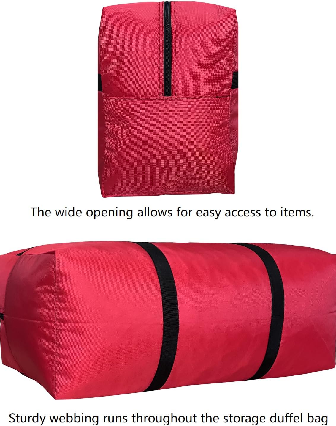 Extra Large Storage Duffle Bag with Zippers and Handles, Big Foldable Duffle Bag for Travel