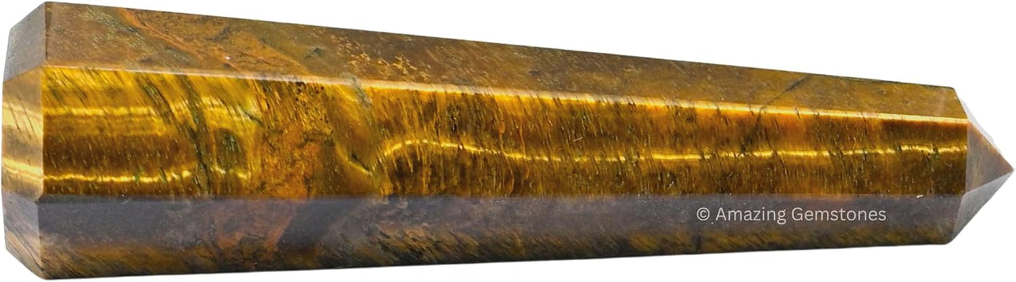 Amazing Gemstone Tiger Eye Crystal Towers, Natural Healing Crystal Point Obelisk for Reiki Healing and Crystal Grid (3 Inch)