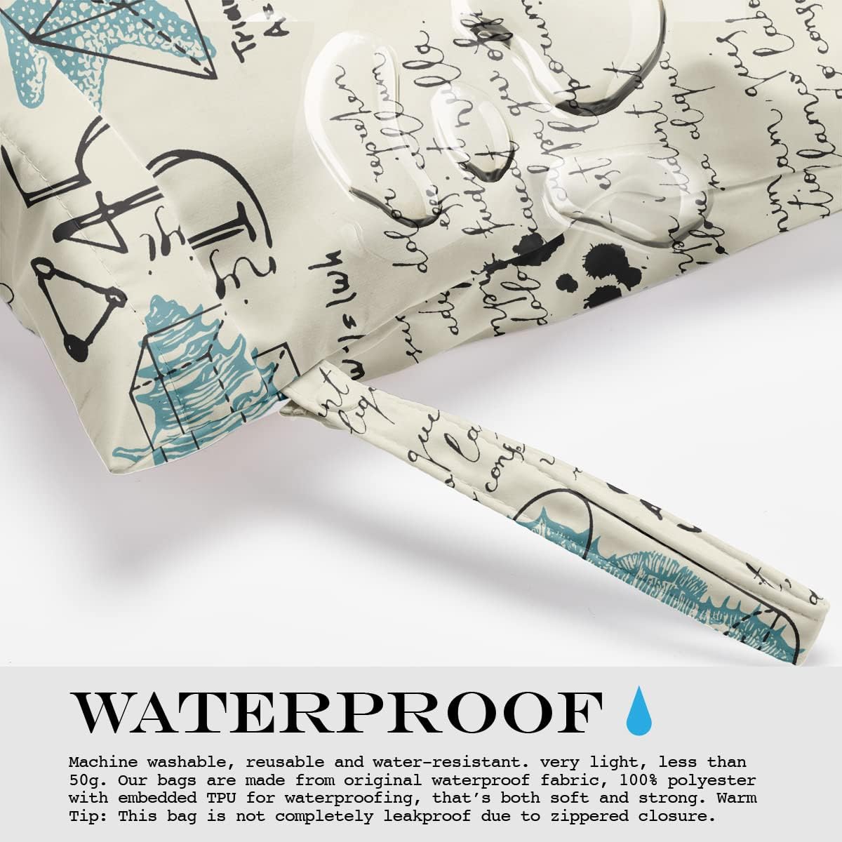 Wet Bag, Wet Dry Bag, Wet Bag for Swimsuit, Travel, Beach, Pool, Diapers, Dirty Yoga Gym Clothes, Makeup Bag, Waterproof Reusable Beach Bag Ocean Decor Starfish Sea Horse Anchor