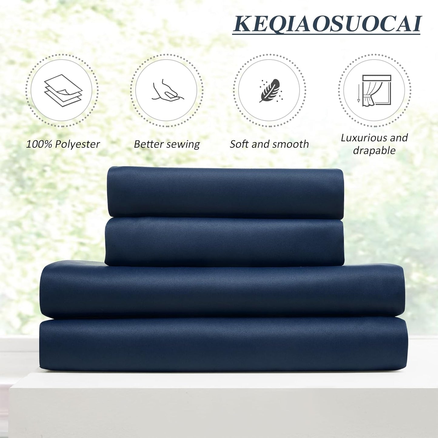 Pinch Pleated Curtains 144 Inches Long 2 Panels Set, Thermal Insulated Blackout Room Darkening Curtain for Bedroom,Window Draperies with Hooks(Navy Blue,40x144-inch)