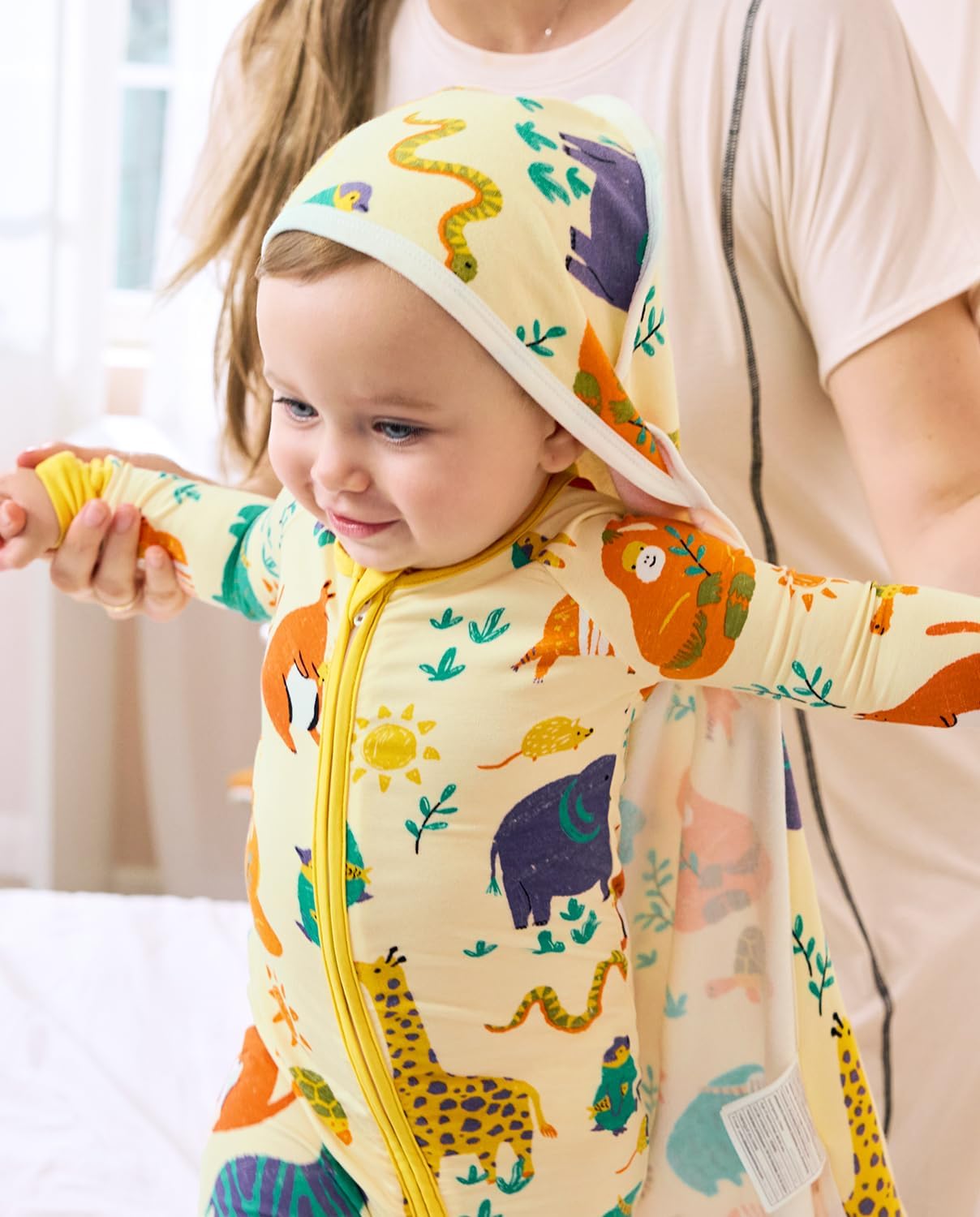 Bamboo Viscose Baby Convertible Footie Pajama, Zipper Pajamas for Baby Boys & Girls, Sleep & Play Footed Pjs