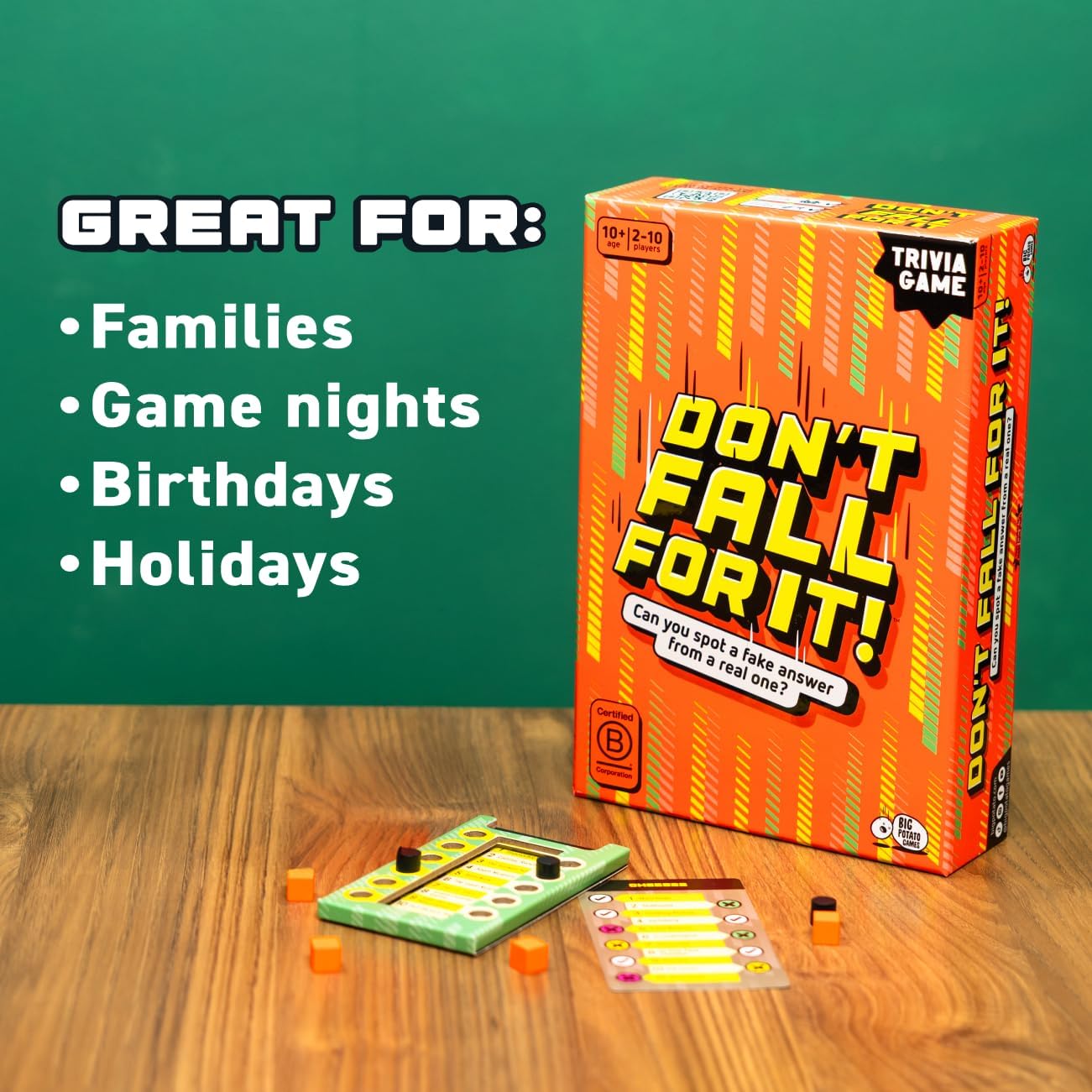 Don't Fall for It – Fun Trivia Board Game Age 3+ for Families and Kids | Hilarious Family Game for All Ages | 2+ Players, Portable and Easy to Play