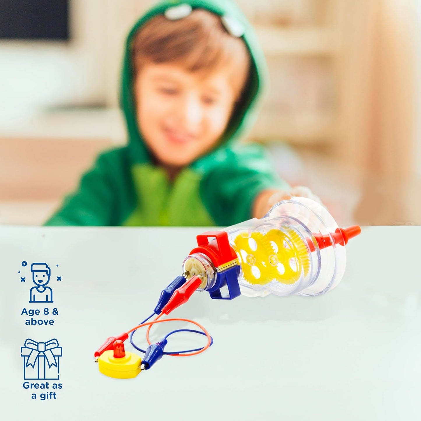 Thames & Kosmos Motors & Generators Science Kit | 25 Guided STEM Experiment Lessons | 48 Page Color Student Guide | Grades 3-6 | Ages 8+ | Play & Learn | Parents' Choice Silver Award Winner