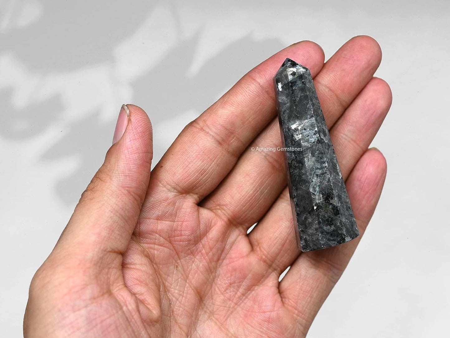Amazing Gemstone Larvikite Crystal Towers ~ Natural Healing Crystal Point Obelisk for Reiki Healing and Crystal Grid (2 to 3 INCH)