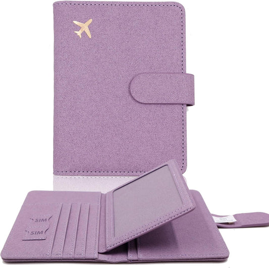 Melsbrinna Rfid Passport Holder for Travel women/Men, Cute Passport Wallet Rfid Blocking Card Slots, Rfid Passport Cover/CaseTravel Wallet, Passport Book Holder (1, Purple1)