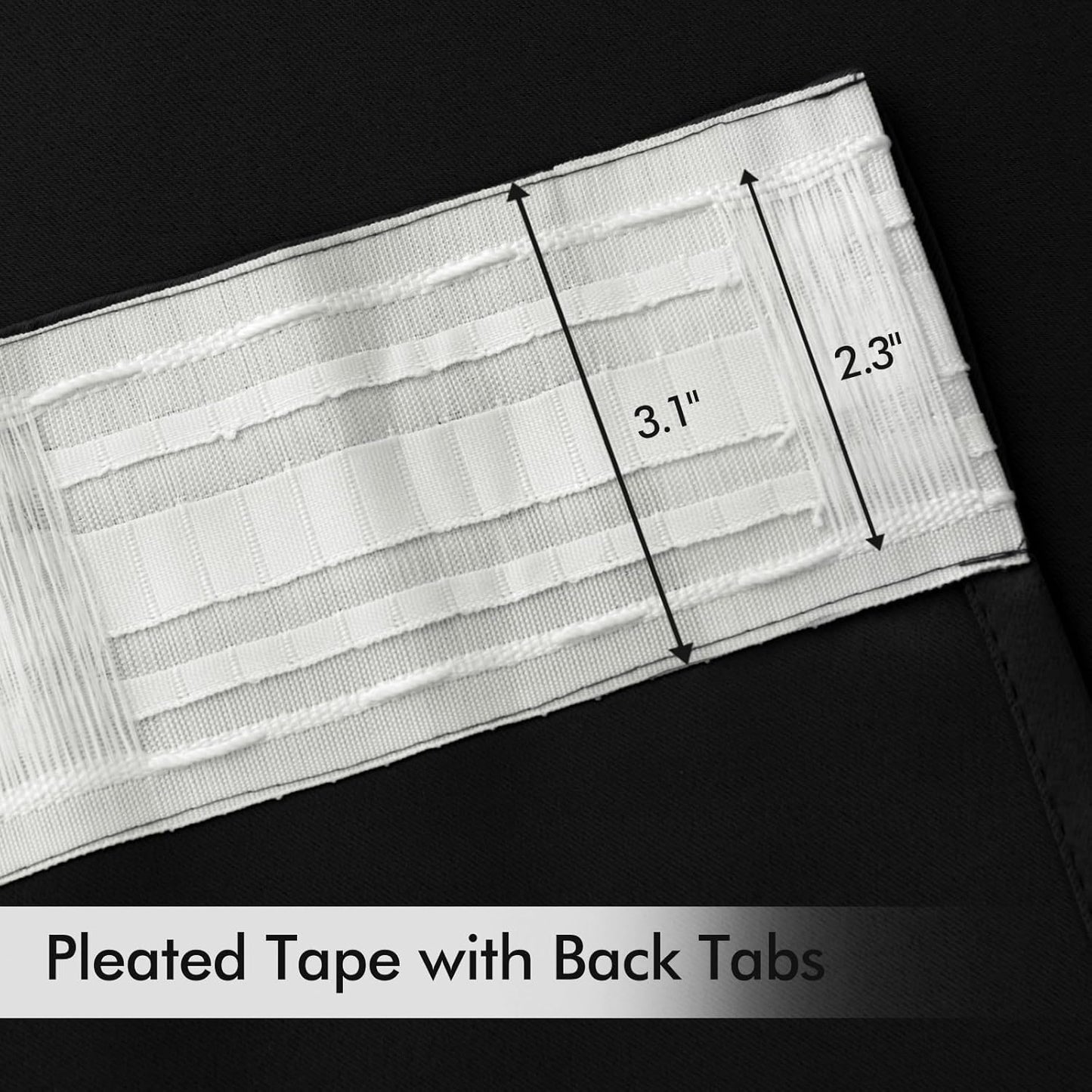 MIULEE Back Tab Blackout Curtains 105 Inch Long 2 Panels Set for Living Room Bedroom, Halloween Black Rod Pocket/Pinch Pleated Thermal Insulated Room Darkening Light Blocking Floor to Ceiling Drapes