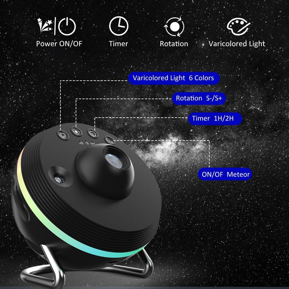 Galaxy Projector for Bedroom, 13 in 1 Home Planetarium Projector Lamp with Meteor, LED Space Galaxy Lamp, Night Lights Room Decor for Kids Adults Birthdays Christmas Gifts