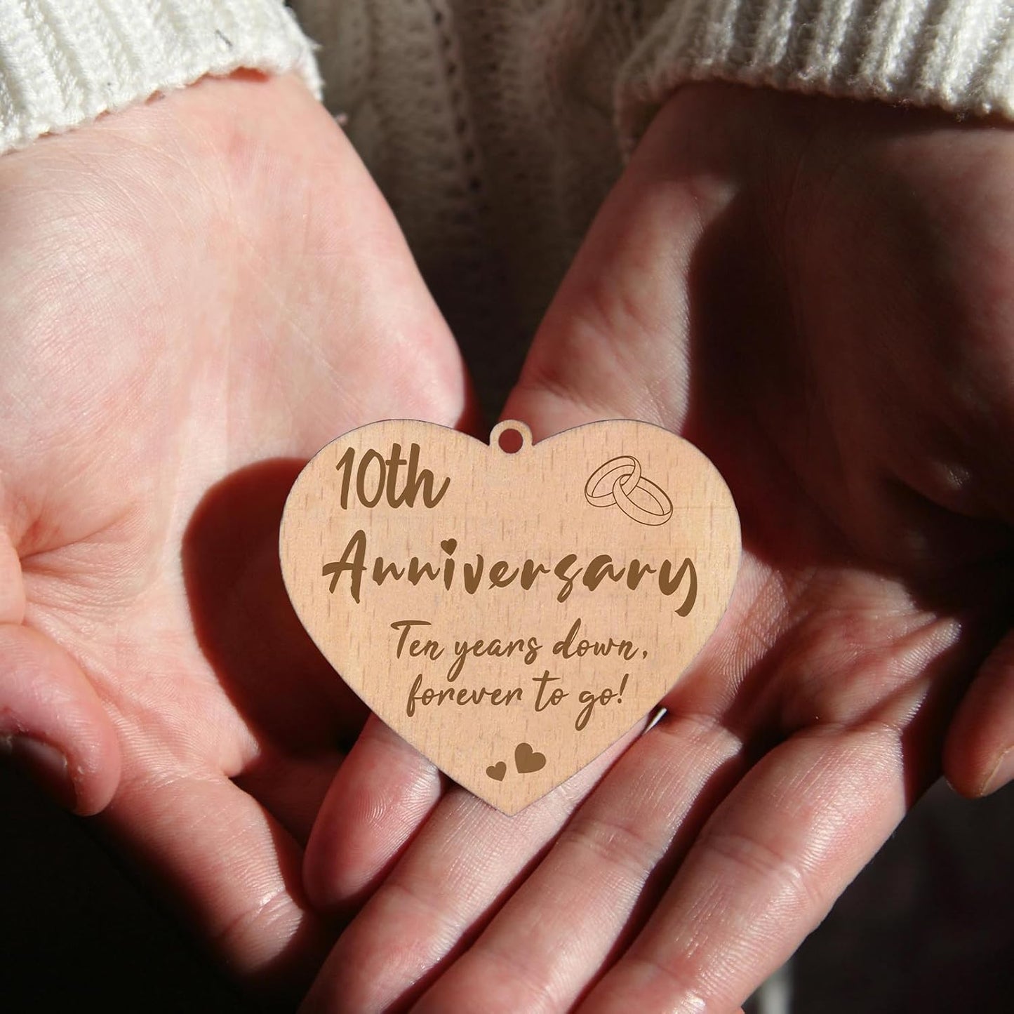 10 Year Anniversary Rotating Picture Frame for Wife, 10th Wedding Anniversary Photo Frame Gifts for Her Him Couples with 2 4x6 Display