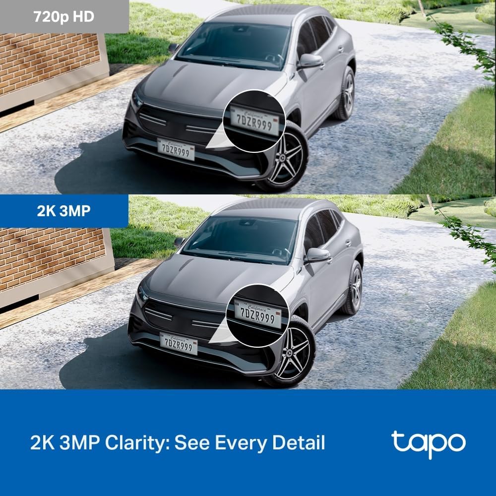 Tapo 2K 3MP Pan/Tilt Indoor/Outdoor Security Camera, Free Person/Baby Cry Detect & Motion Track, 360° Pan, Color Night Vision, SD/Cloud Storage, Works w/Alexa & Google Home, HybridCam 360, Black