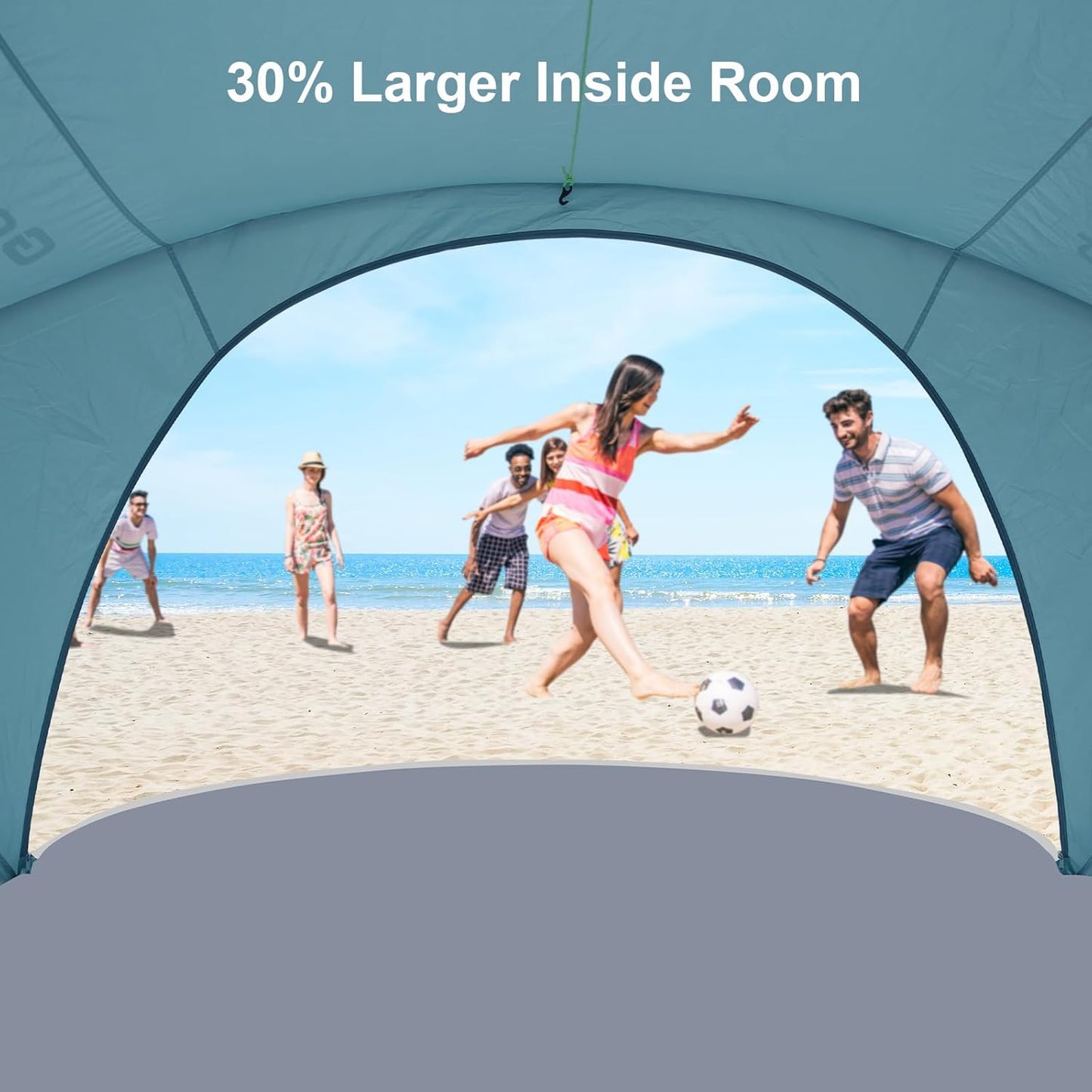 Gorich Beach Tent Sun Shelter with UPF50+ UV Protection for 3/4-5/6-7 Person, Lightweight & Portable Beach Shade Canopy with 2 Zippered Doors, Easy Setup Family Beach Umbrella