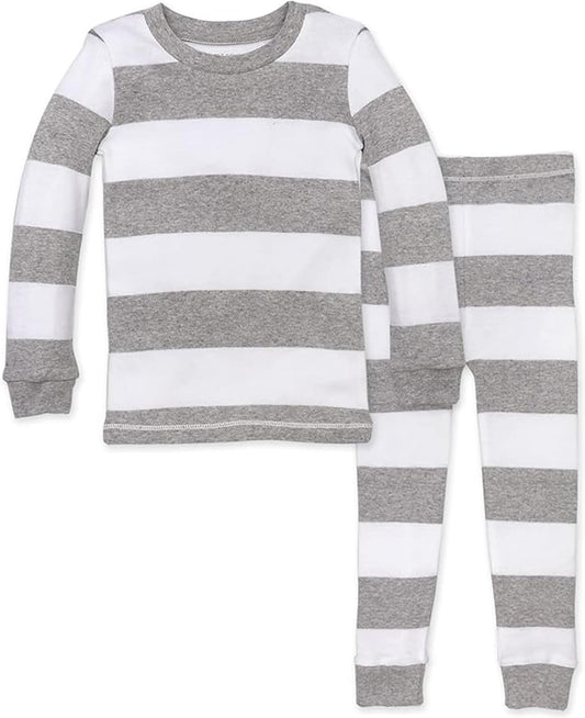 Burt's Bees Baby Boys' 2-Piece Long Sleeve Tee and Pants Organic Cotton Pajama Set