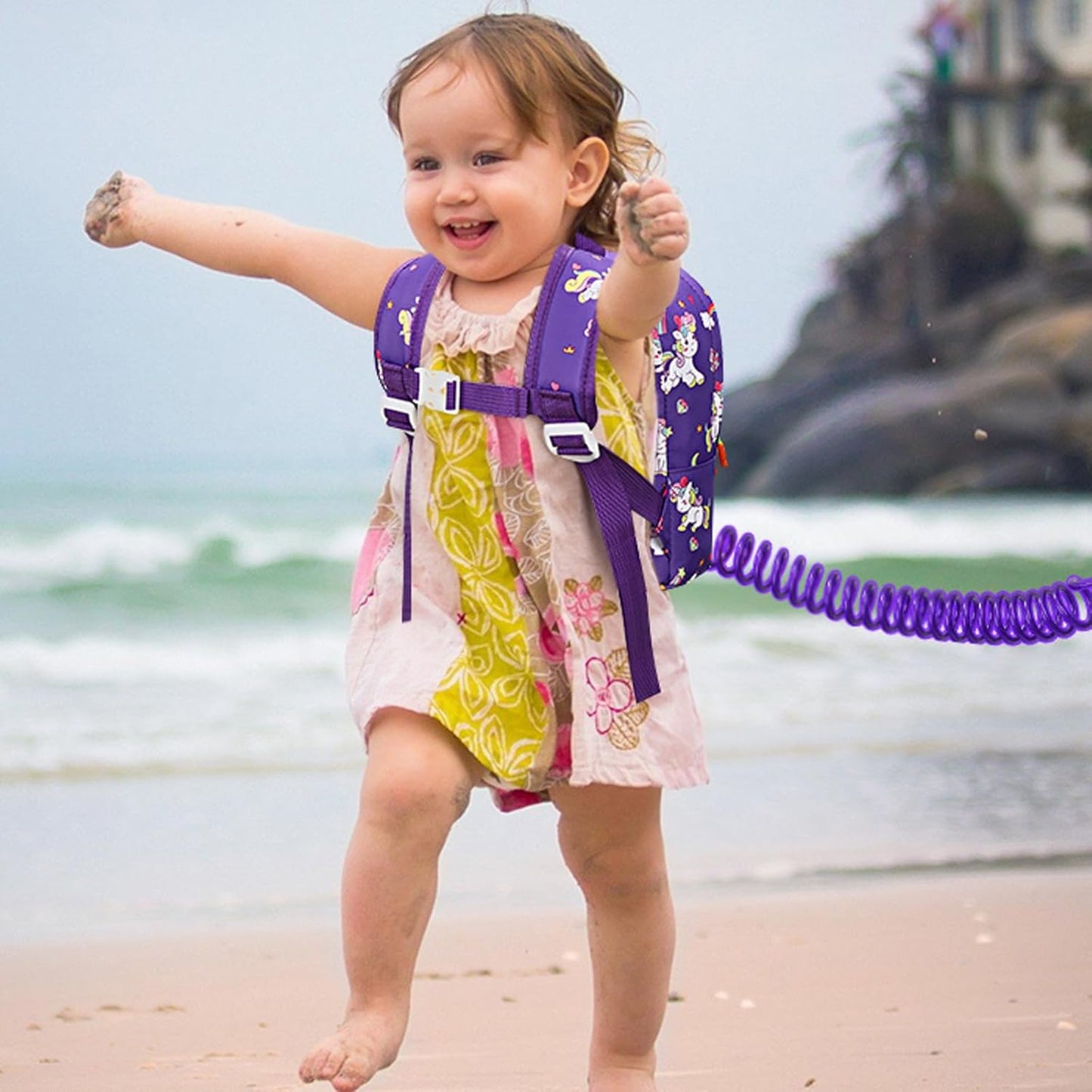 Accmor Toddler Harness Backpack Leash, Cute Baby Unicorn Backpacks with Anti Lost Wrist Link, Adorable Mini Child Backpack Leashes for Walking, Keep Kids Close Backpack Rope Tether Rein for Girls