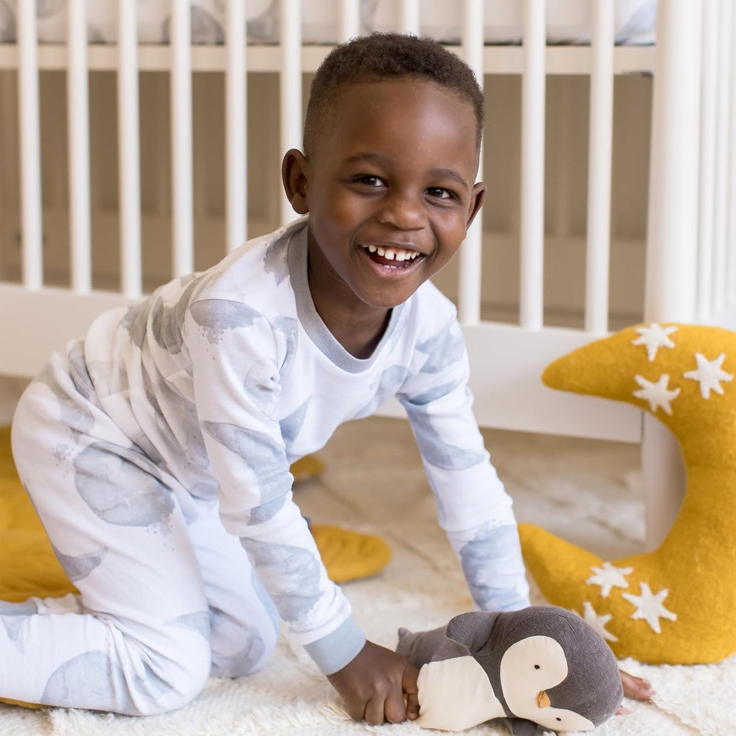 Burt's Bees Baby Boys' 2-Piece Long Sleeve Tee and Pants Organic Cotton Pajama Set