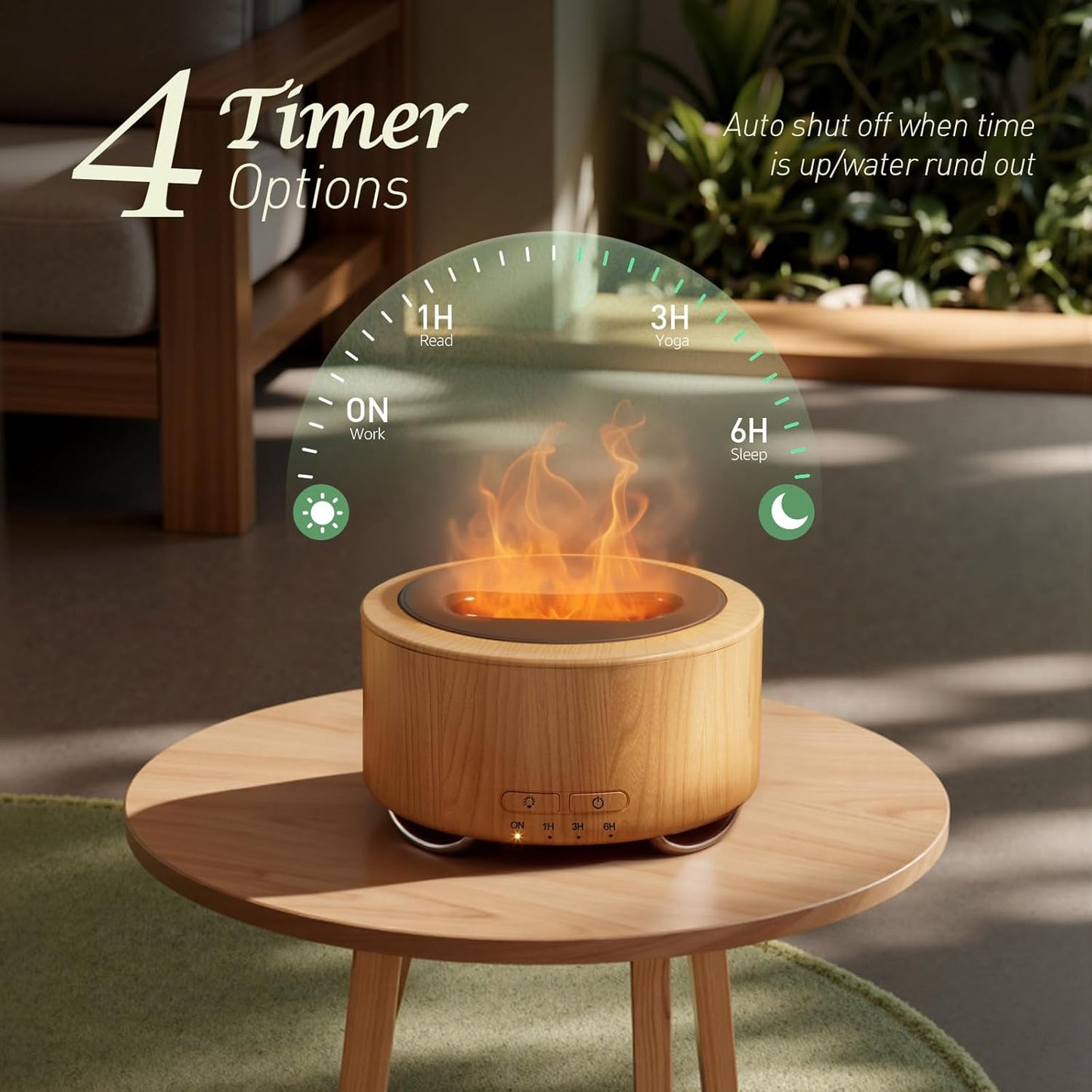 Essential Oil Diffuser for Home: 500ML Aroma Diffuser for Hotel Office Yoga Room - Humidifier with 9 Colors LED Night Light for Kids/Women Home Relaxation, Light Yellow