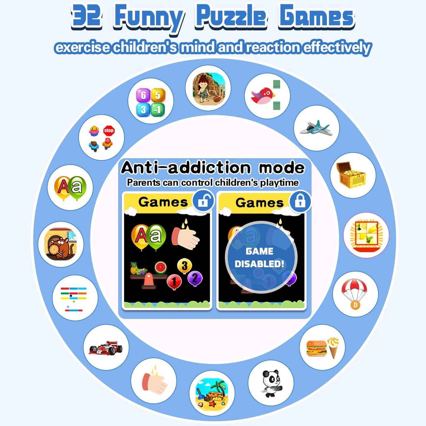 Kids Waterproof Smart Watch Gift for Boys Ages 3-12, 32 Puzzle Games, HD Touchscreen, Dual Camera, Vedio Pedometer Music Player, Kids Watch Toy Birthday Gifts for Boys Ages 5 6 7 8 9 10 (Black)