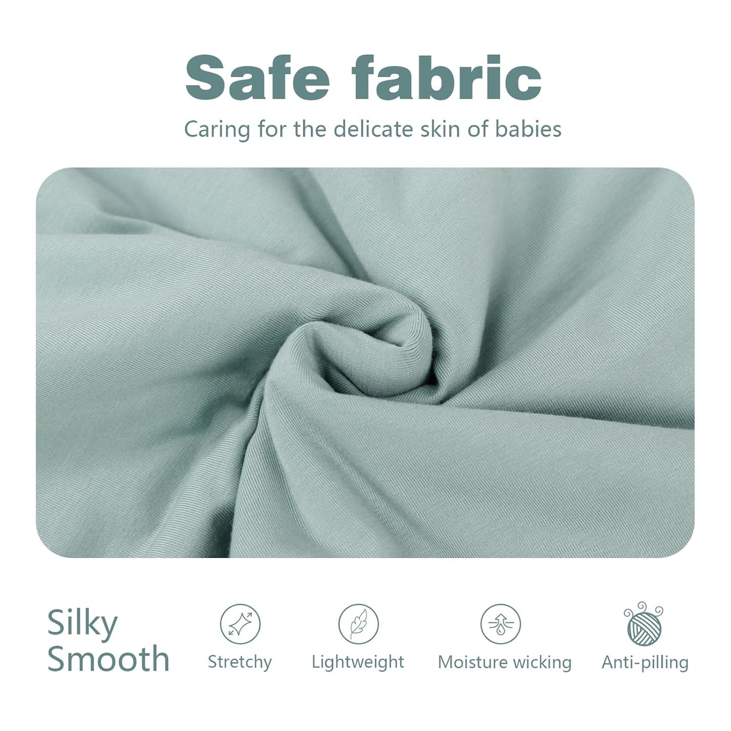 Mosebears Unisex Baby Sleep Sack 1.0 TOG, Supersoft Rayon Made from Bamboo Wearable Blanket with 2-Way Zipper(Sage,6-18 Months)