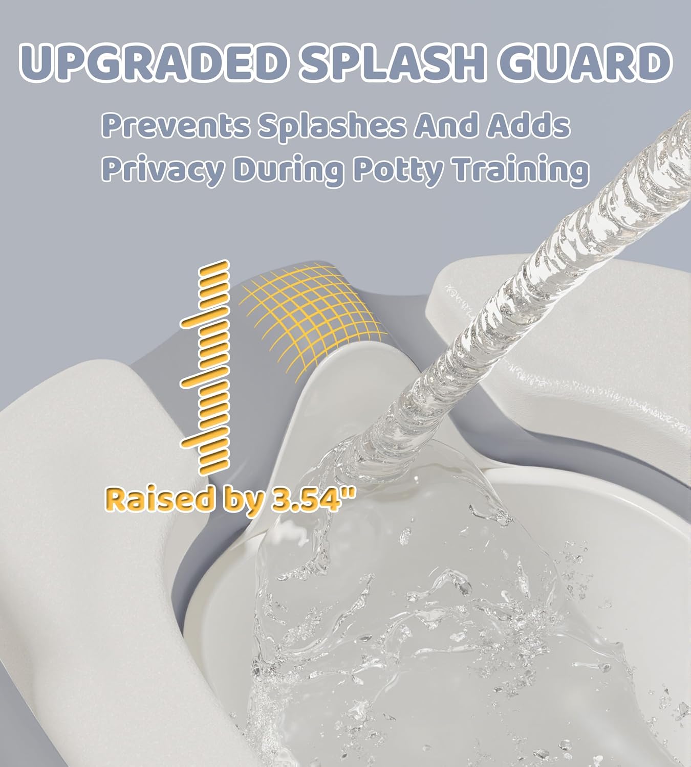 2-in-1 Toddler Potty Training Toilet Seat with Step Stool Ladder – Adjustable Height Potty Chair Urinal for Baby Boys Girls Age 1-3, Foldable Training Potty with Splash Guard & Anti-Slip Feet, Grey