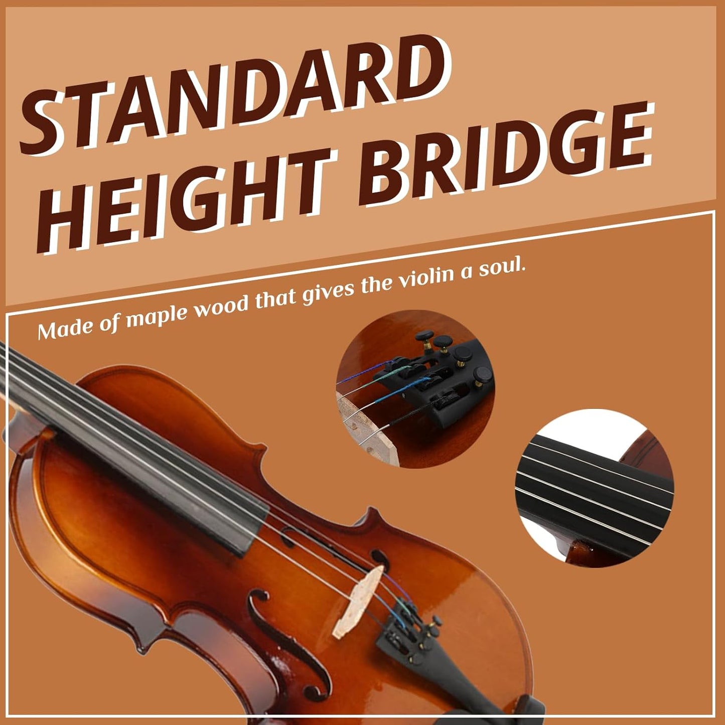 Ktaxon 1/2 Violin for Beginners, Fiddle for Students and Enthusiasts, Acoustic Violin Kit with Case, Bow, Rosin & Manual