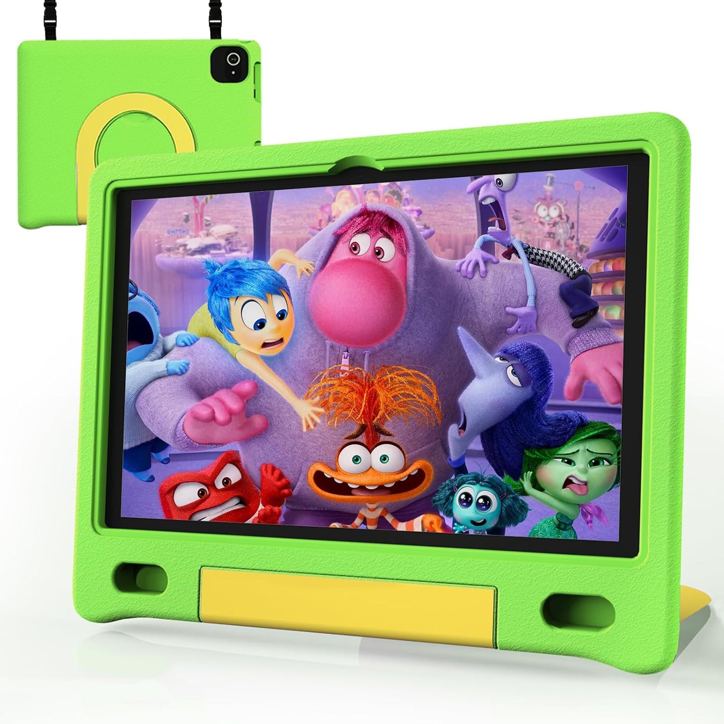 Kids Tablet, 10.1 Inch Tablet for Kids, Android 14, 64GB, Octa-Core CPU, WiFi, Big Battery, Kids Conten, Parental Control, HD Display Children Age 3-12, Bluetooth, Green Shockproof Case