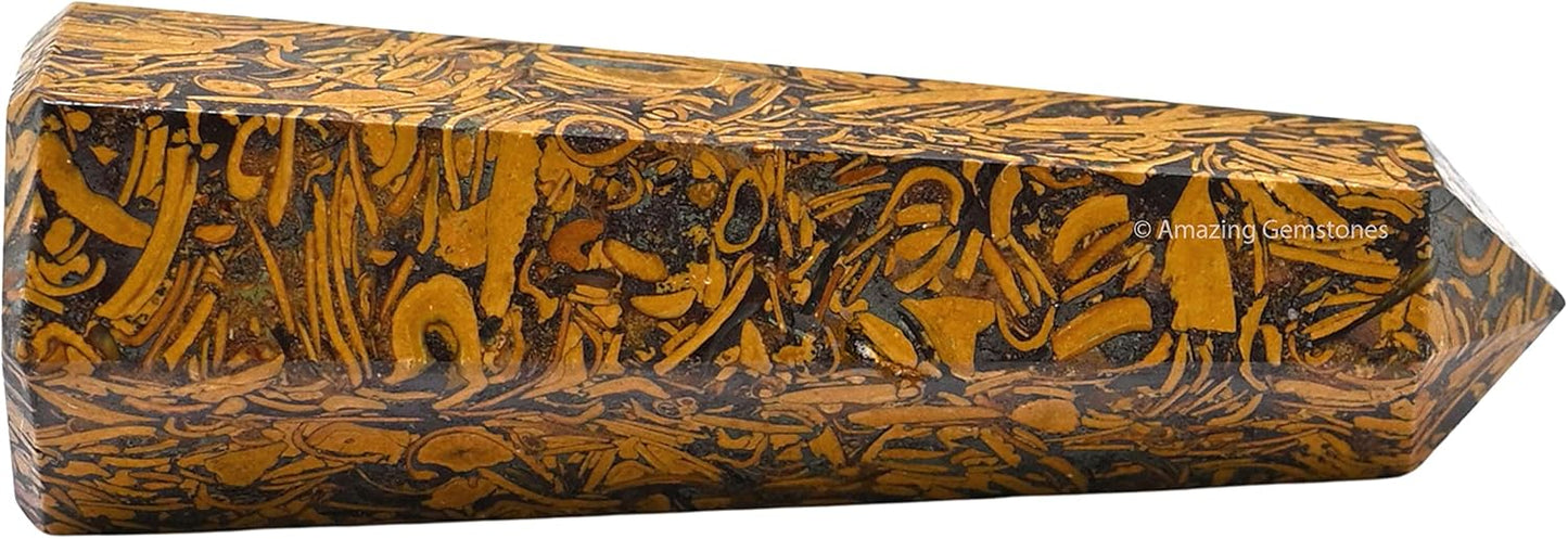 Amazing Gemstone Mariyam Jasper Calligraphy Jasper Crystal Towers ~ Natural Healing Crystal Point Obelisk for Reiki Healing and Crystal Grid (2" to 3" INCH)