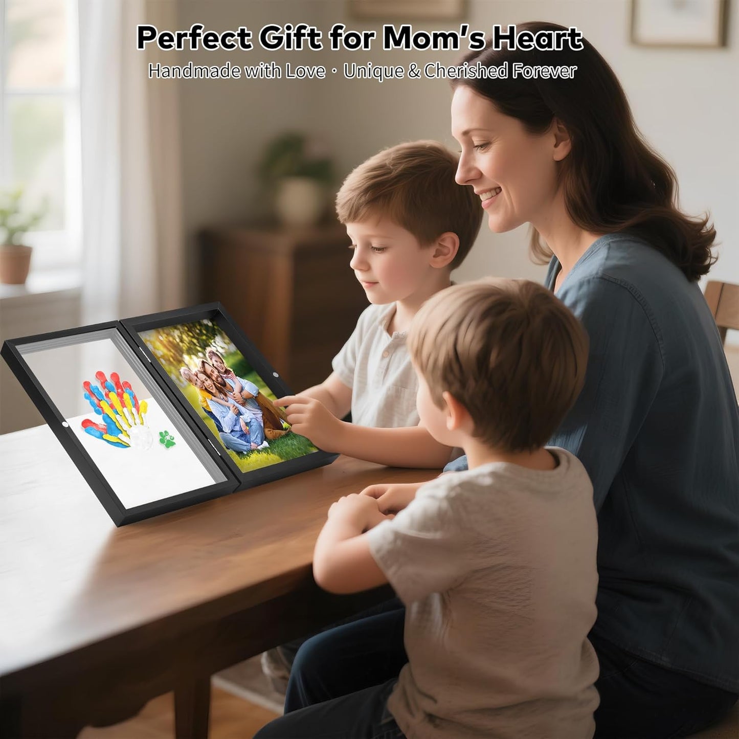 Family Handprint Kit, DIY Craft Keepsake Photo Frame, Hand Print Ornament Kits, Family Gifts for New Parents & Mom & Baby, Grandparents, Couples, Father's Day, Mother's Day, Anniversary