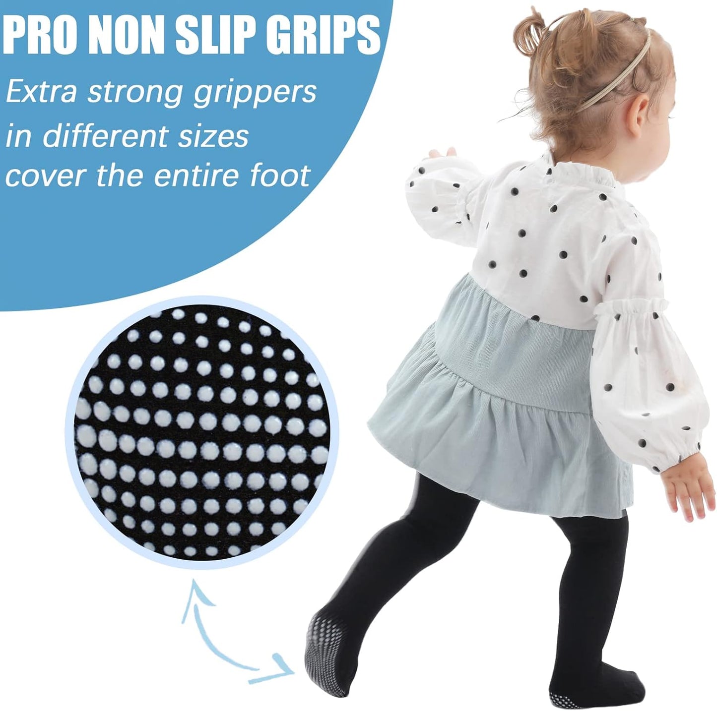 Mini angel Baby Tights Non Slip Baby Girl Tights Plain/Shoe-Look Leggings Seamless Pantyhose Warm Cotton Leggings Non-Skid