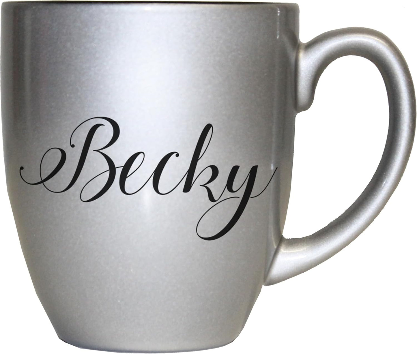 My Personal Memories Custom Monogrammed Coffee Latte Mug and Tea Cup - Personalized and Engraved (Silver)