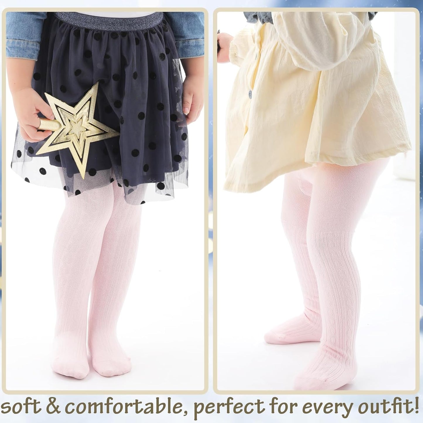 Mini angel Baby Tights Toddler Girl Tights Seamless Cable Knit Leggings Soft Cotton Stockings Pantyhose 3/4/5 Pack