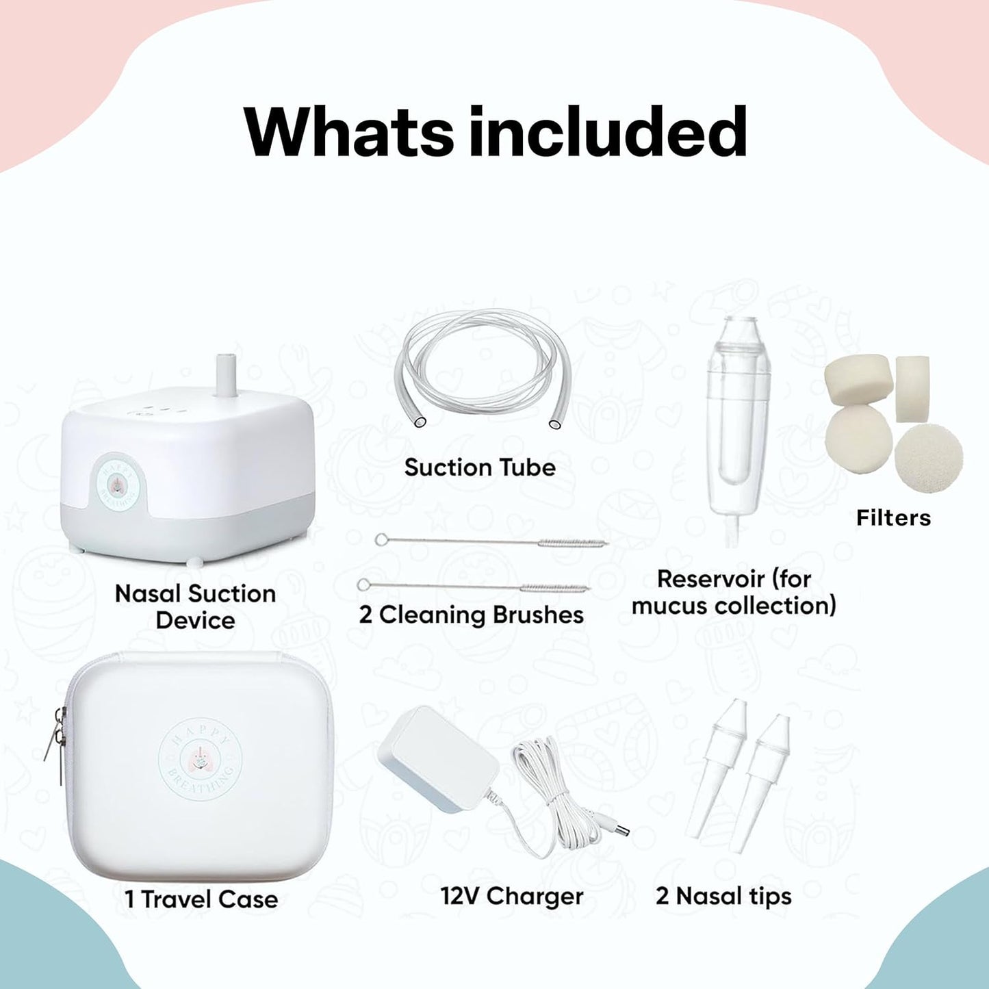 Hospital Grade Nasal Aspirator For Baby – Electric Nose Sucker for Baby & Toddler with 3-Level Suction, Portable & Rechargeable Mucus Removal for Breathing Relief, Cordless Booger Sucker & Snot Sucker