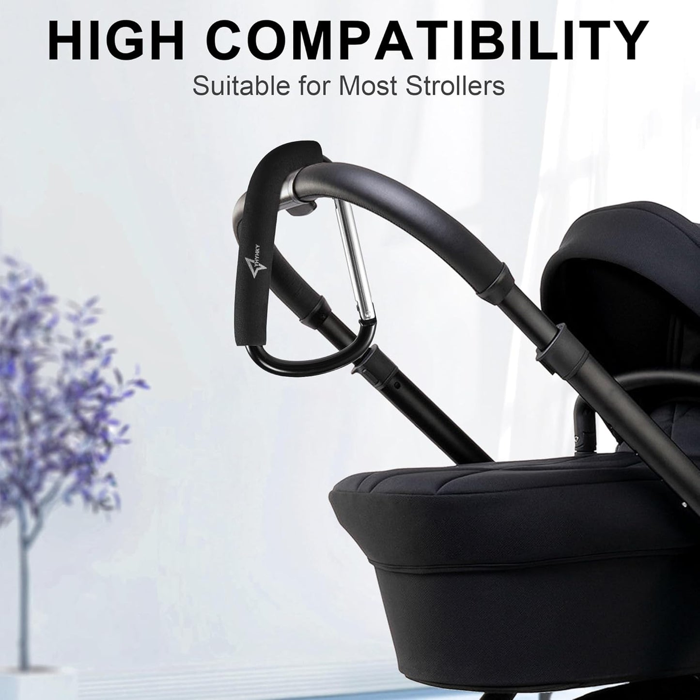 Stroller Hook, 6.3" Large Carabiner Clip for Diaper Bags, Groceries, and Purse, Mommy Hook for Mom, Universal Fit for Most Stroller Accessory Handles