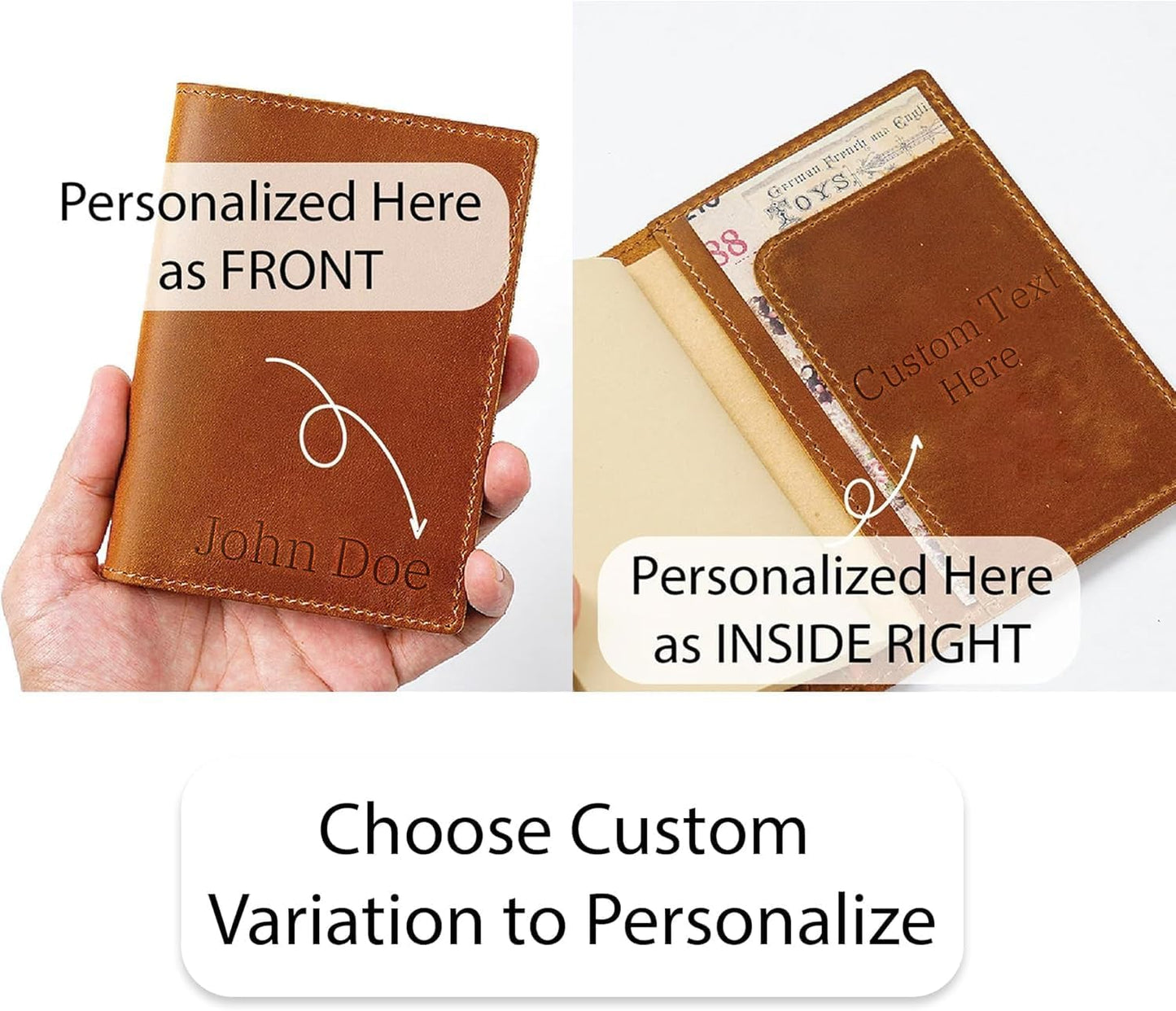 HIFA Leather Passport Holder, Handmade Passport Cover with Card and Ticket Slot - Genuine Leather, Elegant Design, Easy Access - Passport Case, Passport Wallet, Passport Holder
