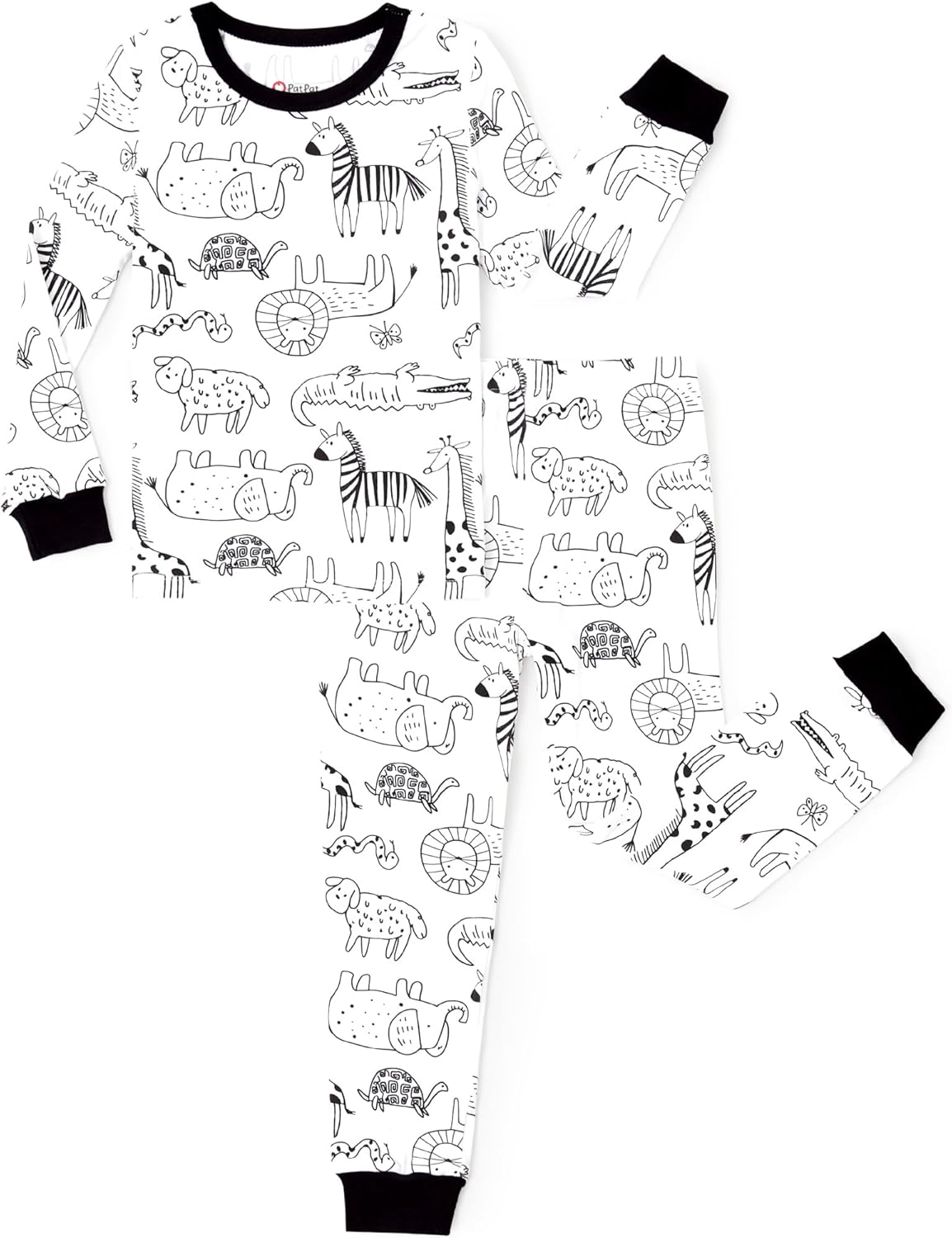 PATPAT Bamboo Viscose Pajama Set for Toddlers with Improved Tensile Strength, Snug Fit Pjs Sleeper for Baby Boys Girls Kids