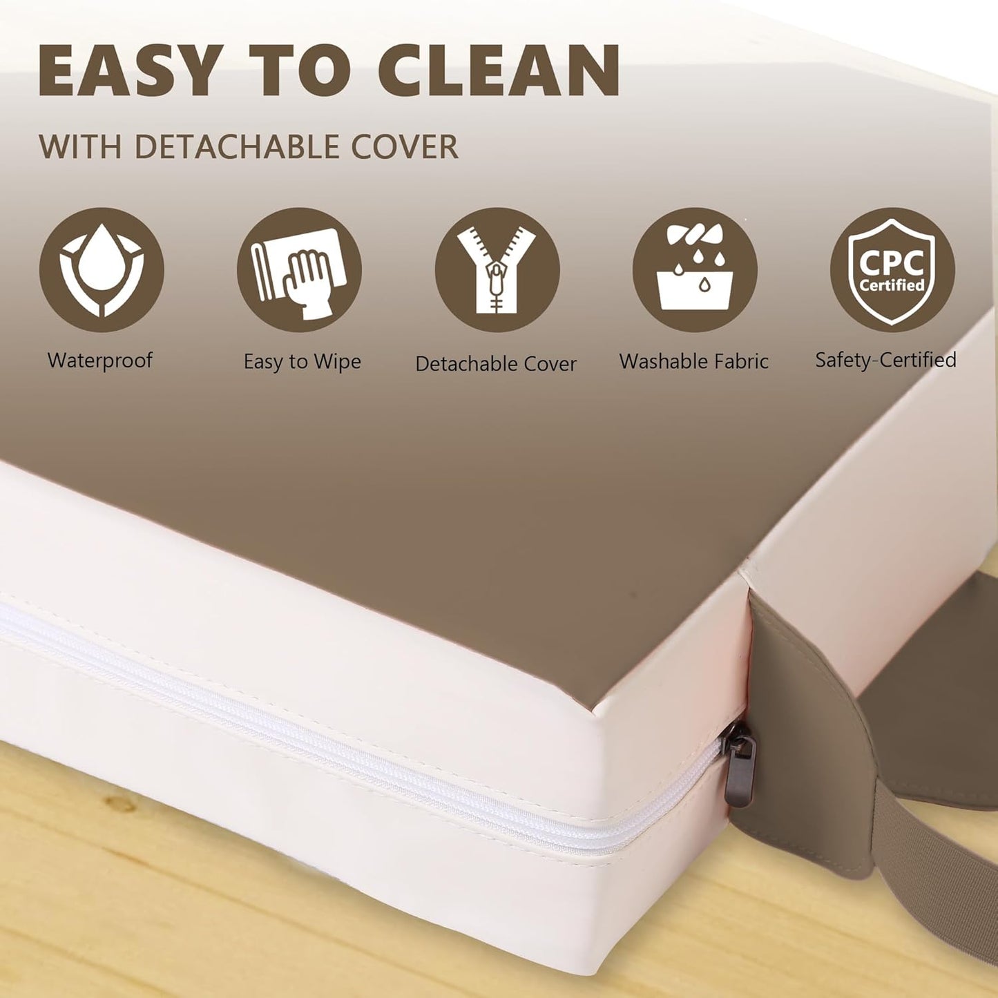 Booster Seat for Kitchen Chair with Adjustable Straps, Toddler Booster Seats for Dining Table Portable for Travel Camping Eating, Booster Cushion for Table for Baby Child Infant Kid Boy Girl