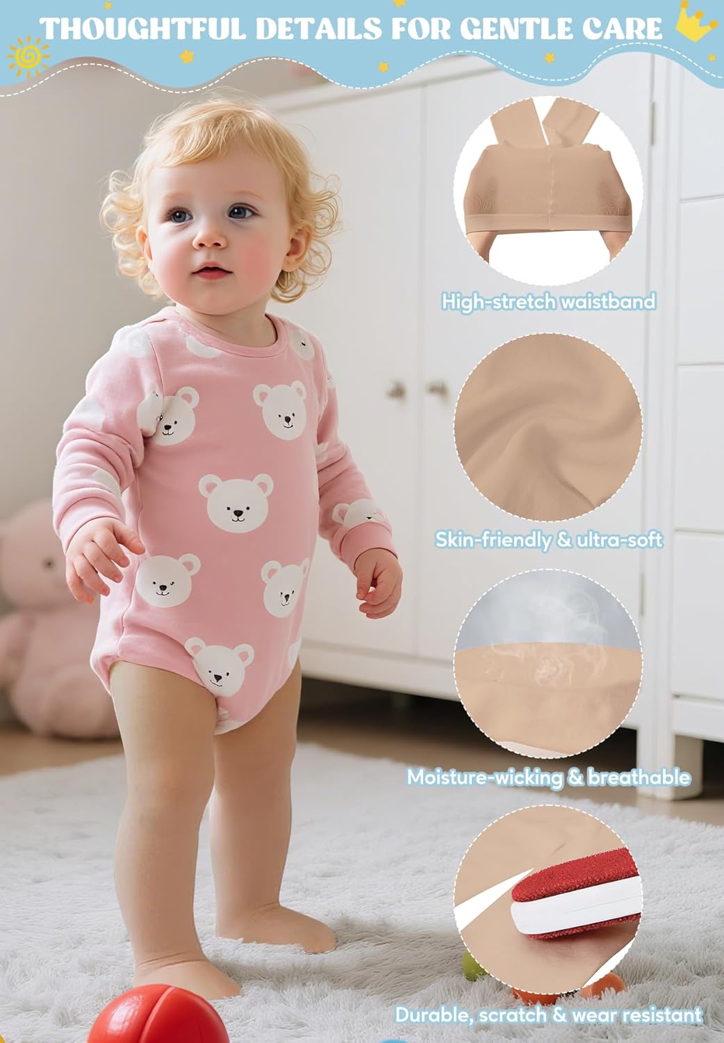 Ultra Soft Toddler Ballet Tights for Girls - Footed Dance Tights Colorful Baby Girls Leggings for Daily Party Halloween 1-6T