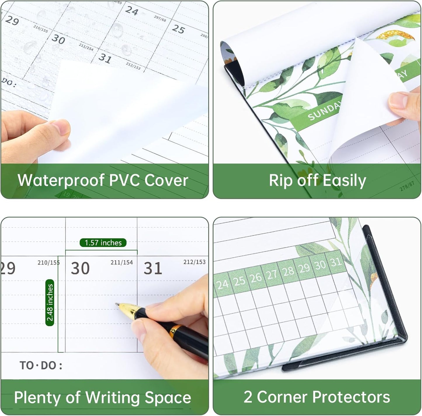 Ospelelf 2025-2026 Wall Calendar 12'' x 17'', Magnetic Calendar for Refrigerator,18 Month Desk Calendar, Use July 2025 - Dec 2026, Leaf