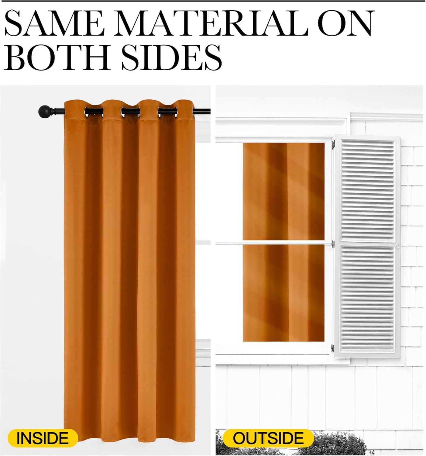 NICETOWN Orange Curtains 84 inch Length 2 Panels, Grommet Faux Silk Thermal Drapes Light Reducing Energy Saving Privacy Window Treatments for Living Room, W52 x L84