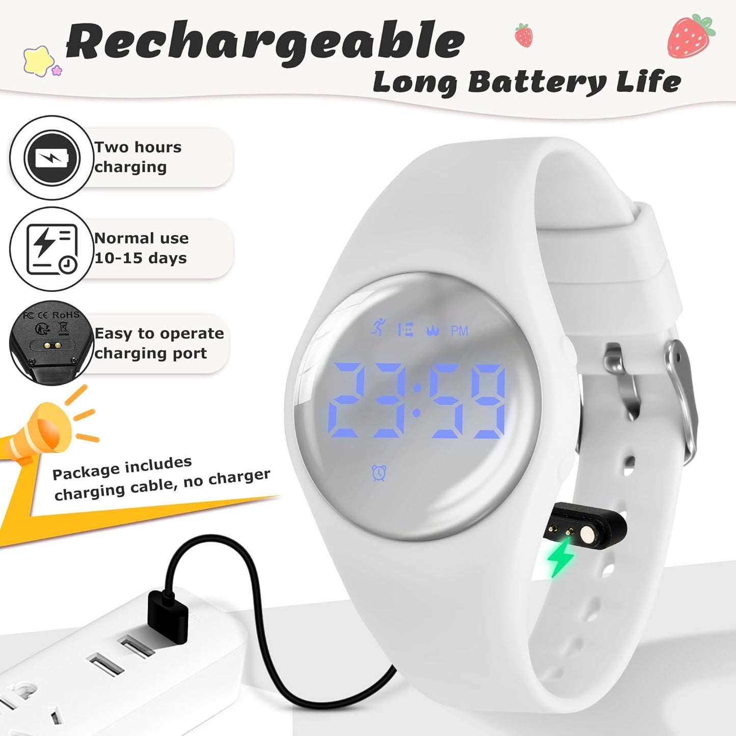 Kids Watches for Girls Boys Digital Sport Watch with Step Counter Pedometer Vibration Alarm Clock, No App Waterproof Fitness Tracker Kids Watch Boys Girls Teens Students Ages 5-16