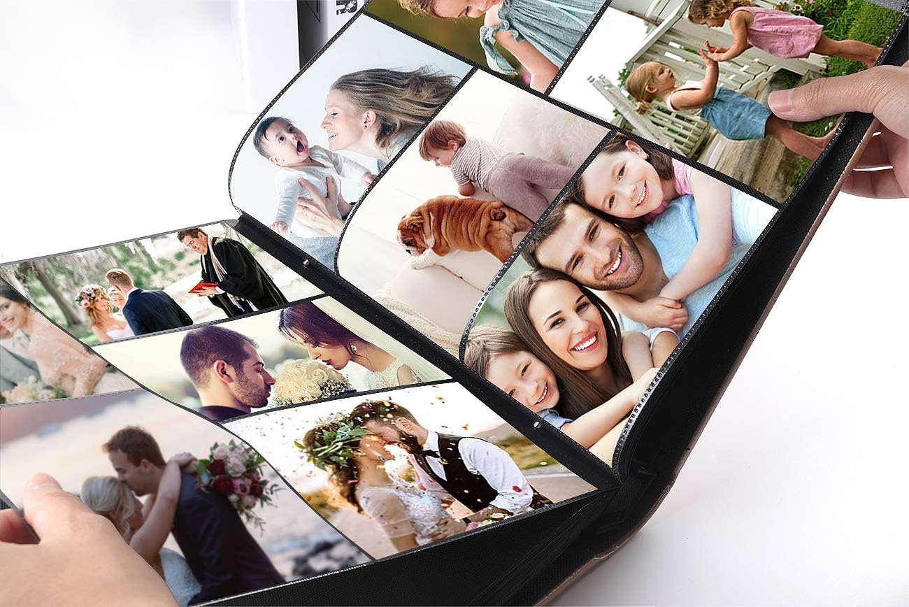 RECUTMS Hold 600 Photos Black Pages Horizontal and Vertical Pictures Album Birthday Christmas Photo Albums Wedding Anniversary Photo Albums Book Holiday Gift(Grey)