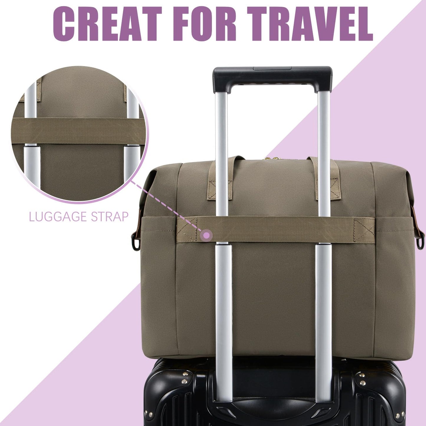 Tuwubi Diaper Bag Tote,Baby Diaper Bag with Pacifier Case Large Travel Diaper Tote Caddy for Mom and Dad Multifunction Large Baby Bag - Khaki