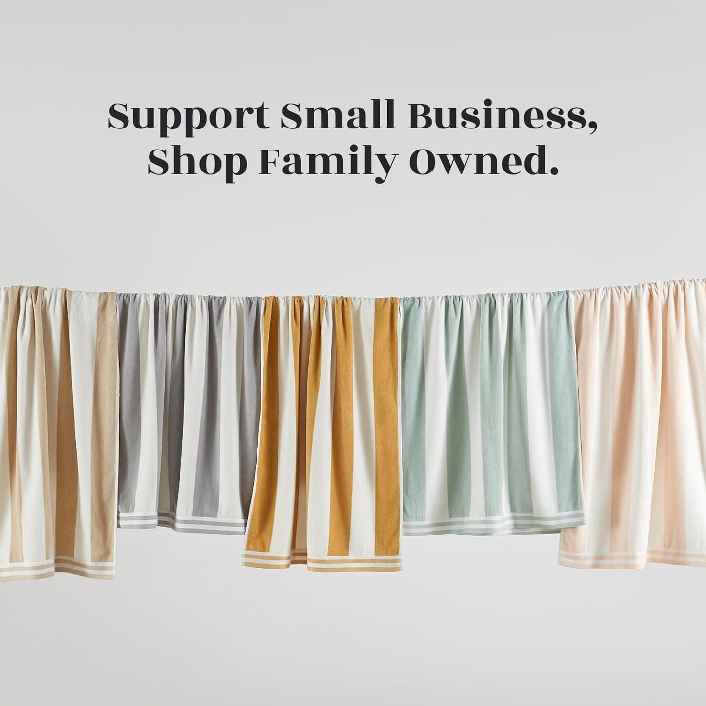 Great Bay Home 100% Cotton Velour 4 Pack Beach Towels 30" x 60" - Taupe Cabana Stripe Pool Towels - Quick Dry, Large Swim Towels